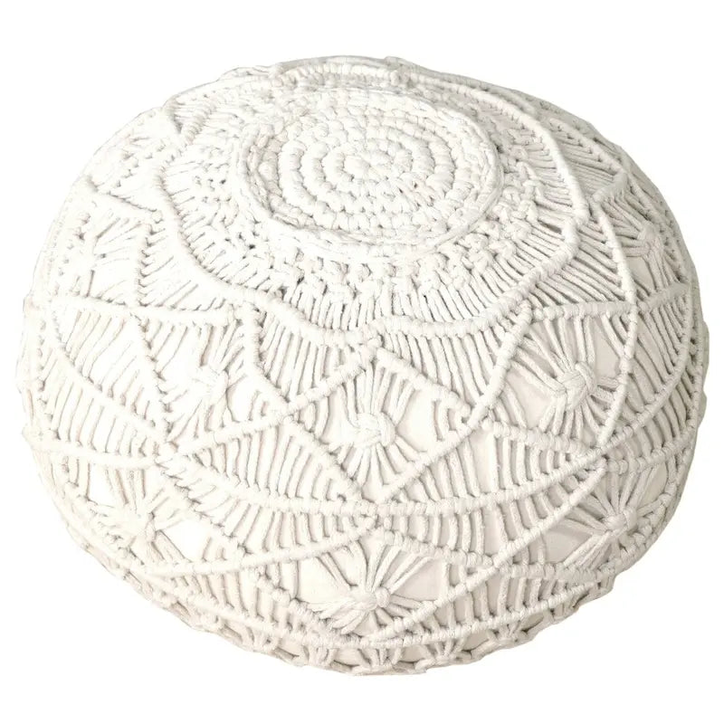Sevita Mystic Macrame Natural Pouf and Ottoman 4