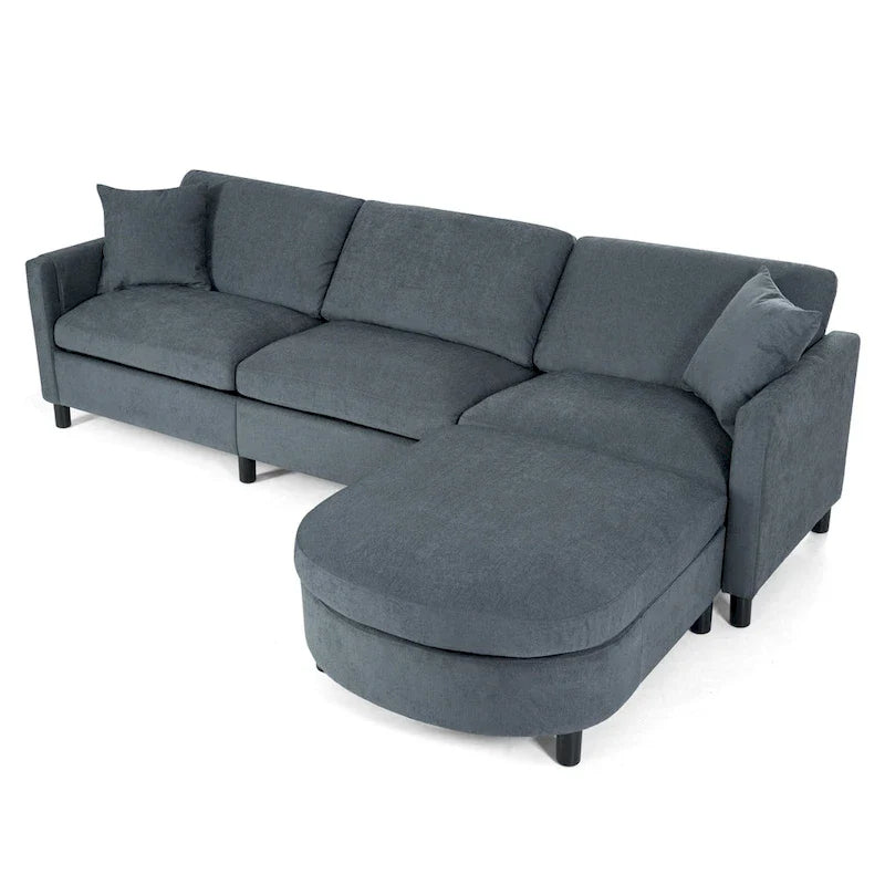 107.87" Sectional Sofa with Removable Seat and Back Cushions, Includes 1 Ottoman 6
