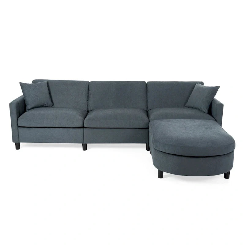 107.87" Sectional Sofa with Removable Seat and Back Cushions, Includes 1 Ottoman 7