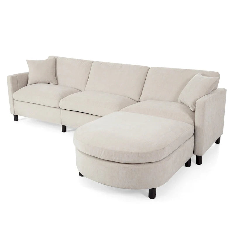 107.87" Sectional Sofa with Removable Seat and Back Cushions, Includes 1 Ottoman 11