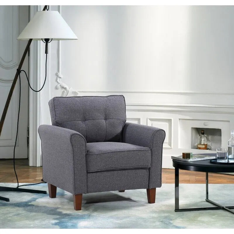 Kouchouk 32.9-Inch Wide Tufted Linen Armchair 2