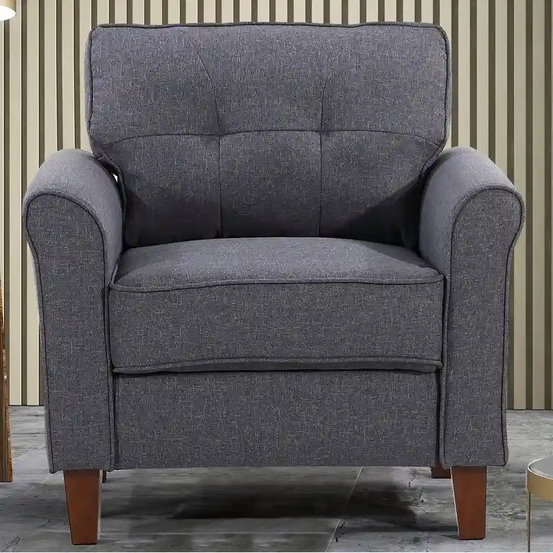 Kouchouk 32.9-Inch Wide Tufted Linen Armchair 4