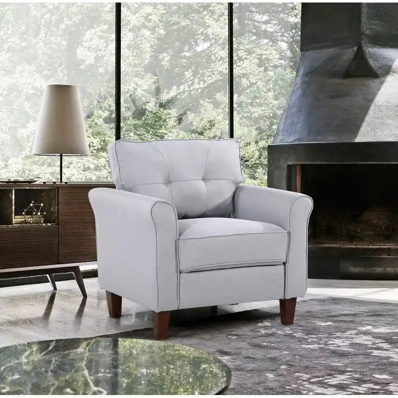 Kouchouk 32.9-Inch Wide Tufted Linen Armchair 5