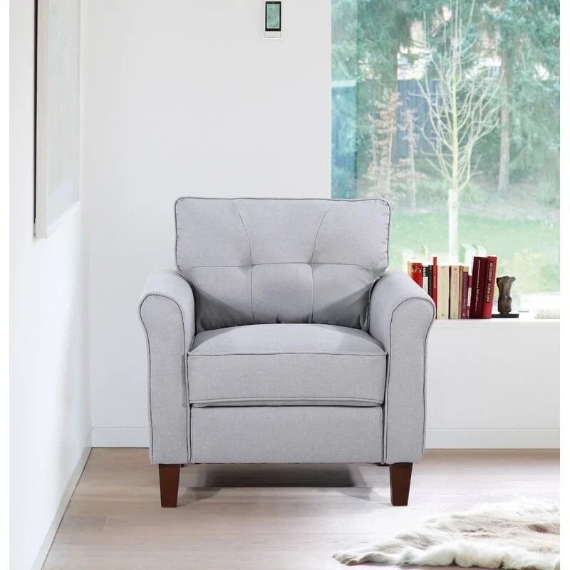 Kouchouk 32.9-Inch Wide Tufted Linen Armchair 6