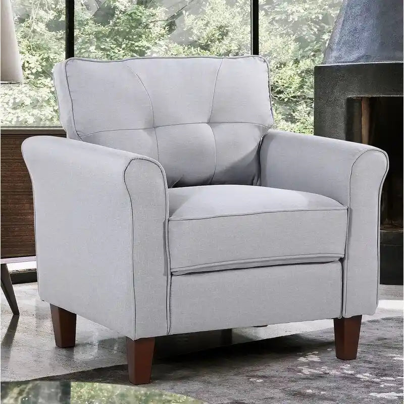 Kouchouk 32.9-Inch Wide Tufted Linen Armchair 7