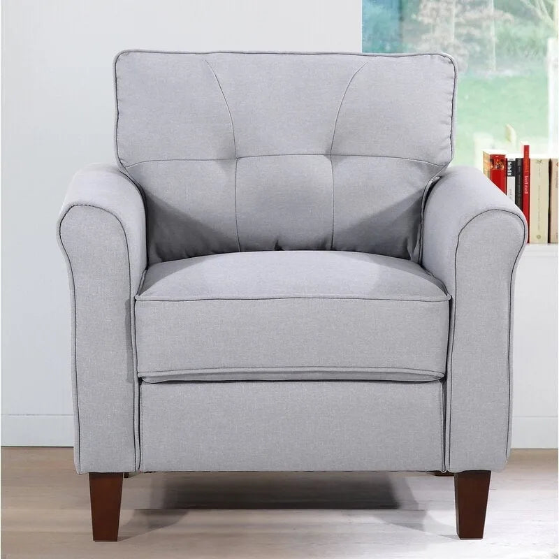 Kouchouk 32.9-Inch Wide Tufted Linen Armchair 8