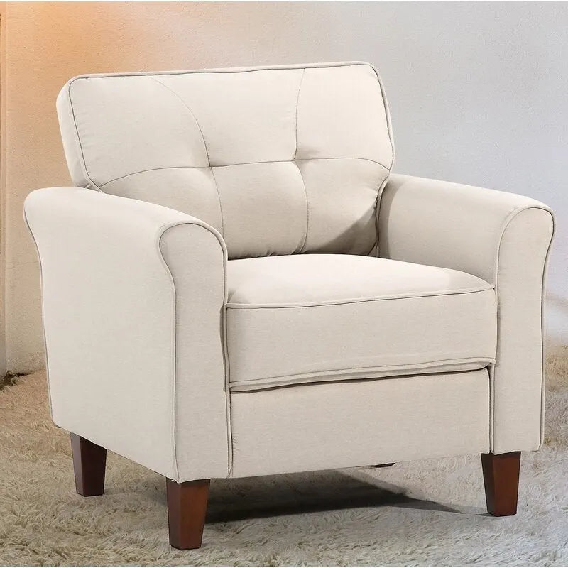 Kouchouk 32.9-Inch Wide Tufted Linen Armchair 10