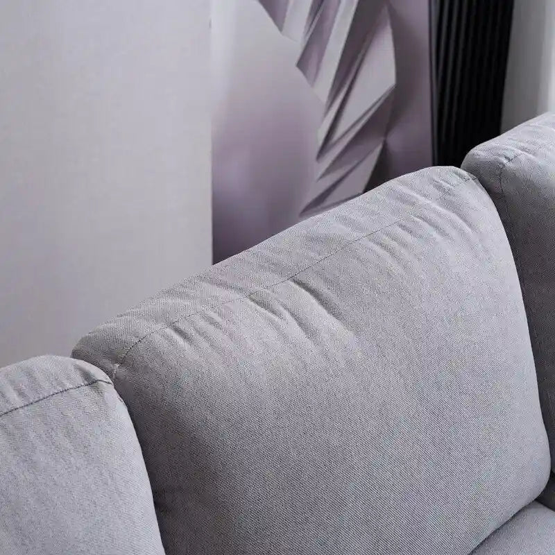 110" L-Shaped Modular Sofa with Chaise and Iron Legs - Seats 4, Upholstered Fabric 9