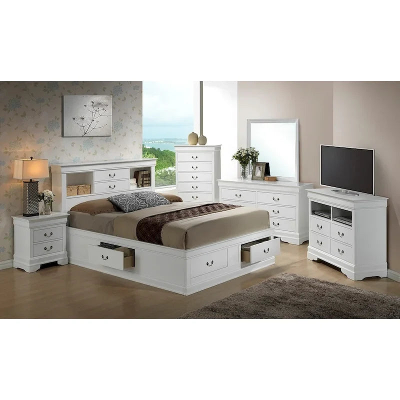 Louis Philippe Queen Platform Bed with Storage 27