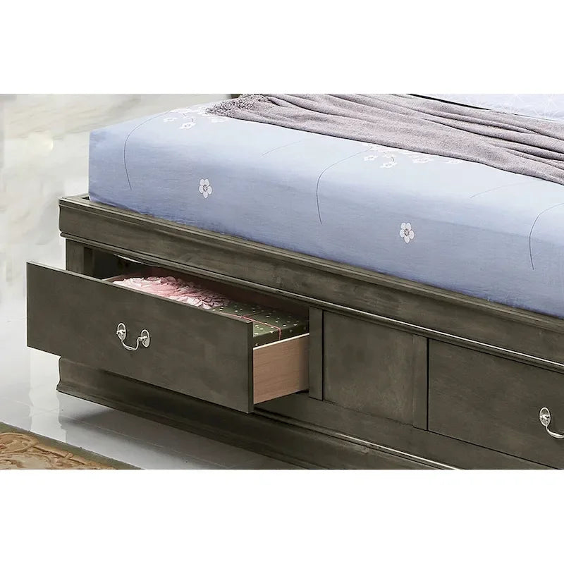 Louis Philippe Queen Platform Bed with Storage 5