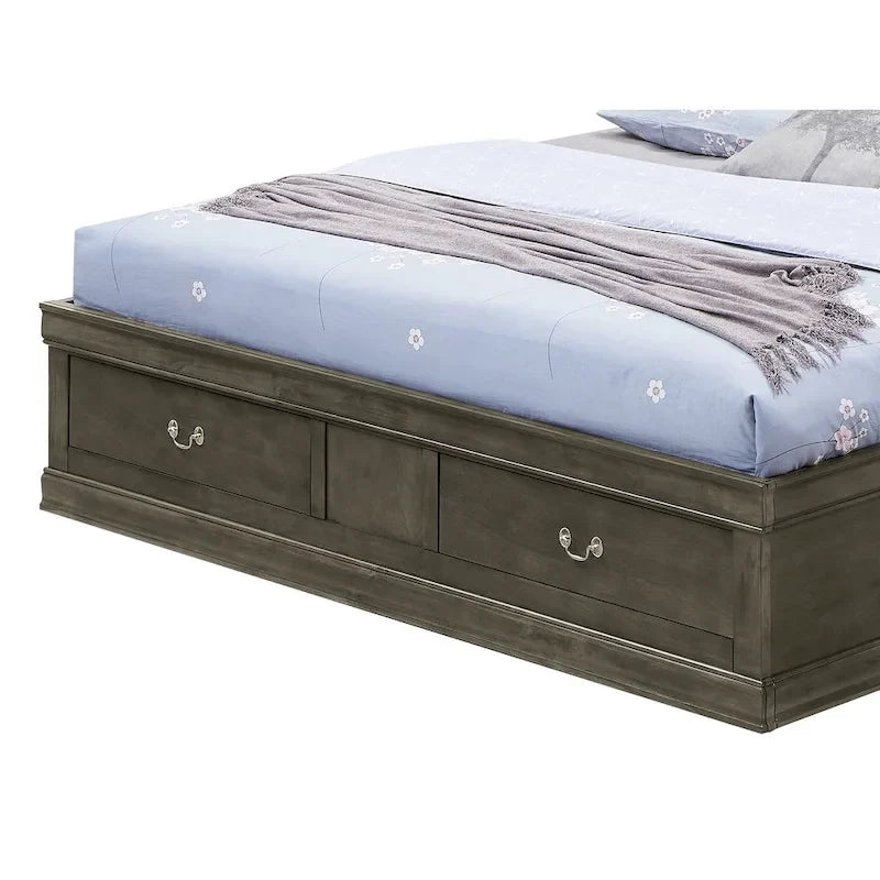 Louis Philippe Queen Platform Bed with Storage 7