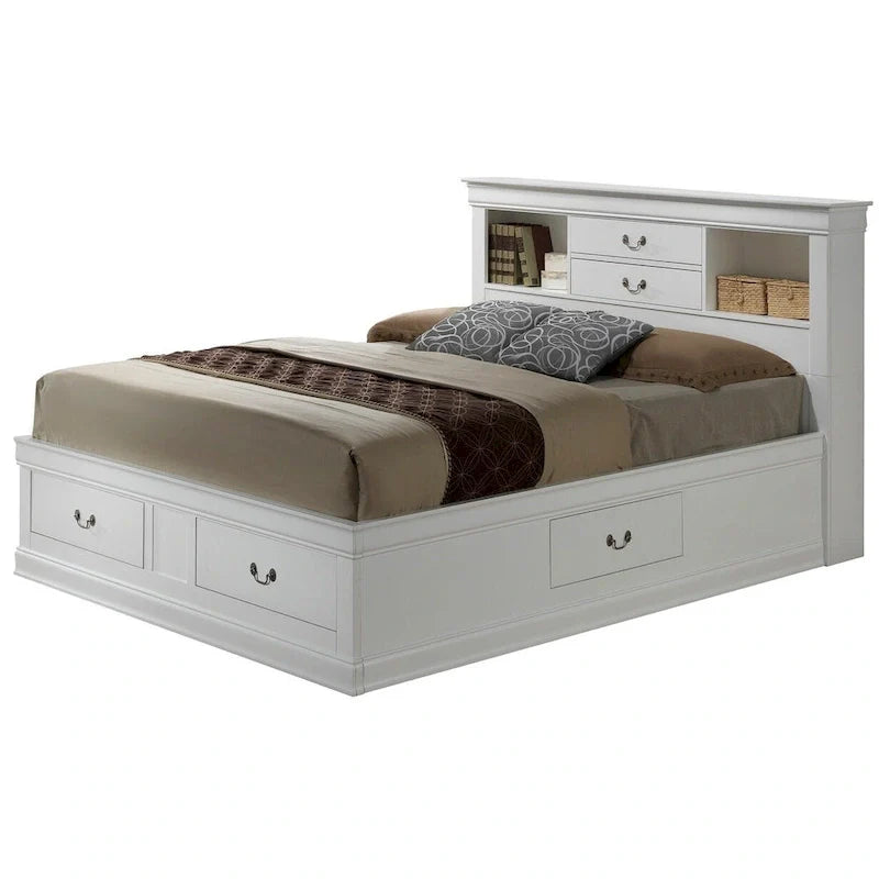 Louis Philippe Queen Platform Bed with Storage 18