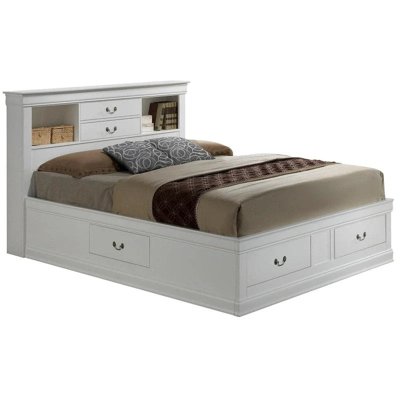 Louis Philippe Queen Platform Bed with Storage 19