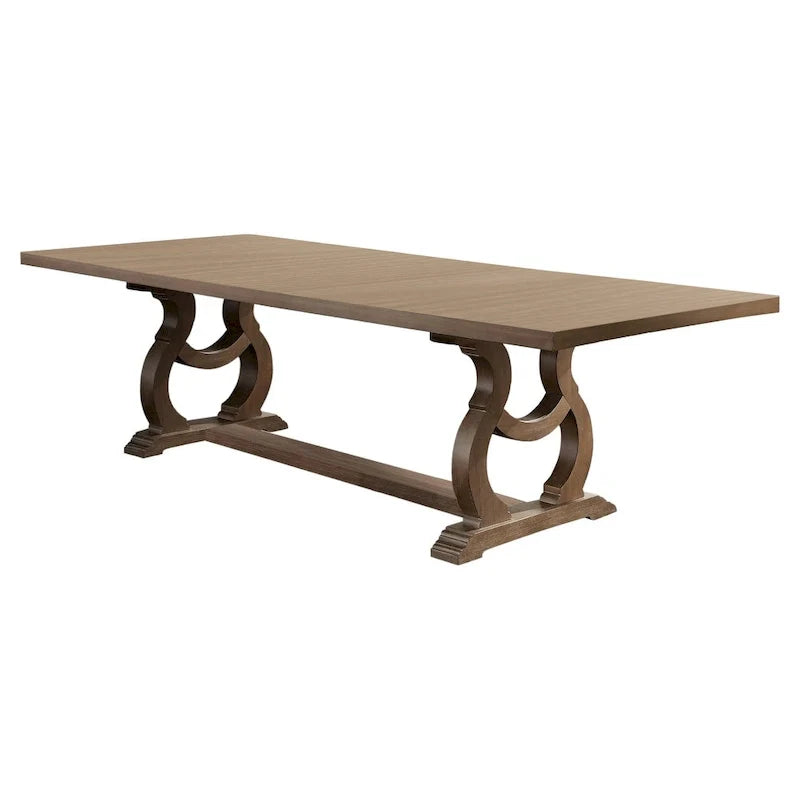 Fremont 9-Piece Dining Set in Brown and Cream with Removable Leaf 2