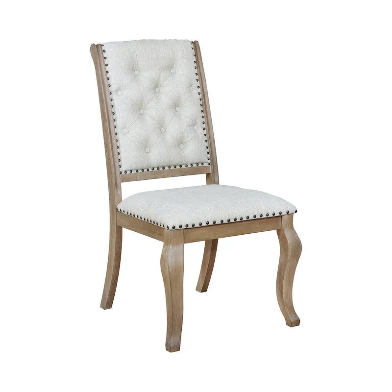 Fremont 9-Piece Dining Set in Brown and Cream with Removable Leaf 4