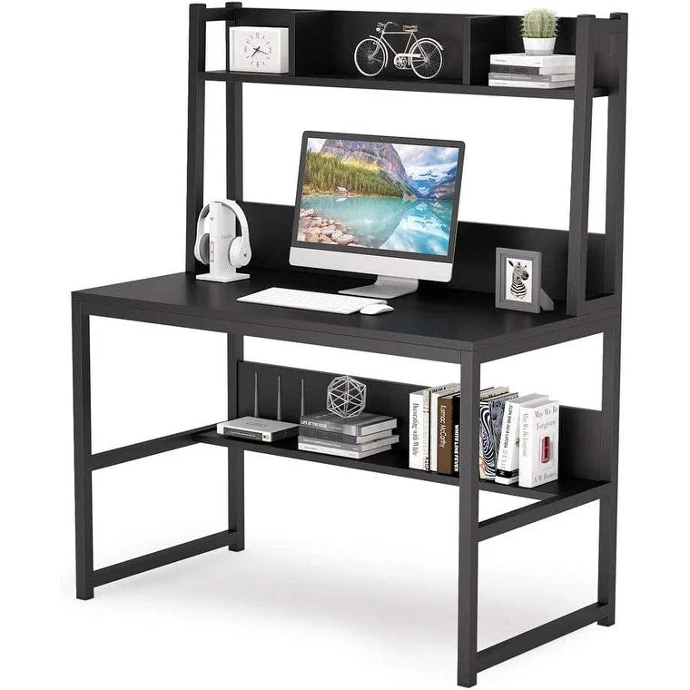 Home Office Computer Desk with Hutch and Shelving for Study 17