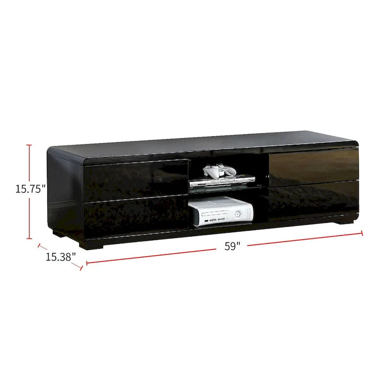 High Gloss Lacquer TV Stand with 4 Drawers 3
