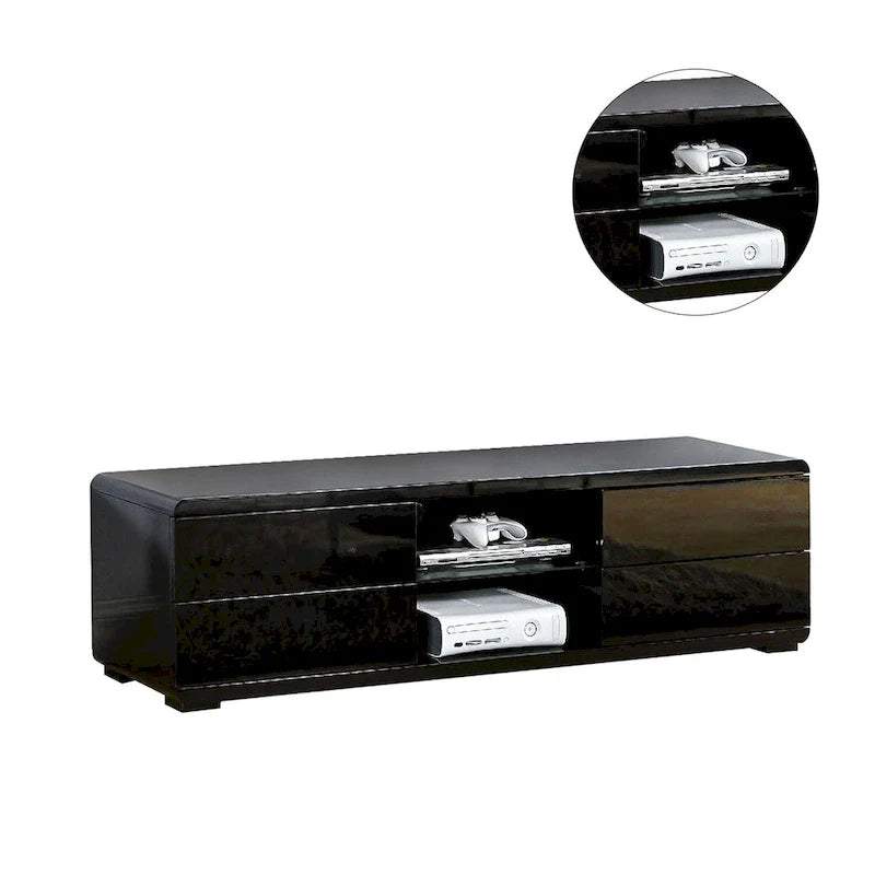 High Gloss Lacquer TV Stand with 4 Drawers 4