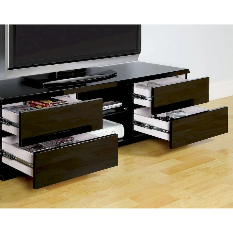 High Gloss Lacquer TV Stand with 4 Drawers 5