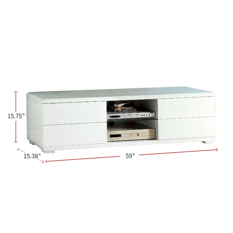 High Gloss Lacquer TV Stand with 4 Drawers 8