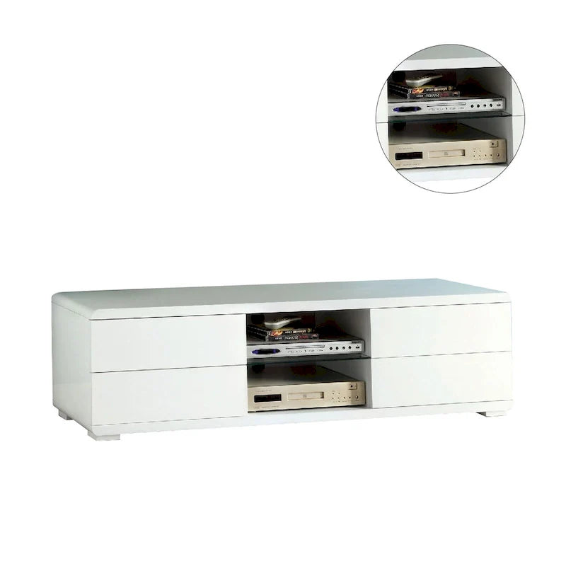 High Gloss Lacquer TV Stand with 4 Drawers 9