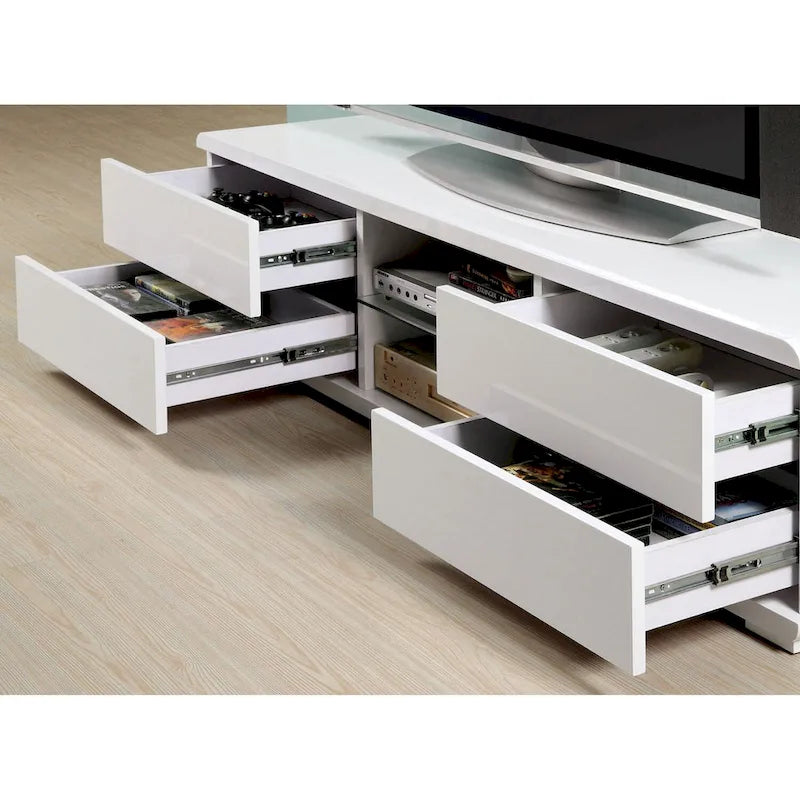 High Gloss Lacquer TV Stand with 4 Drawers 10