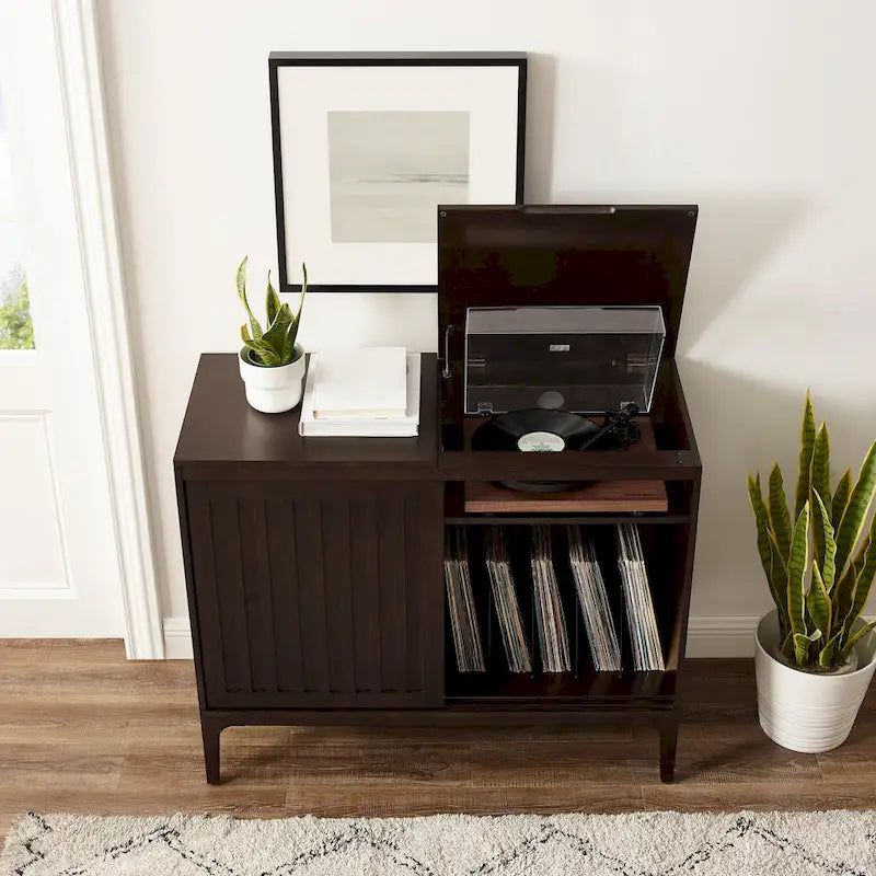 Crosley Asher Media Console for Record Storage 5