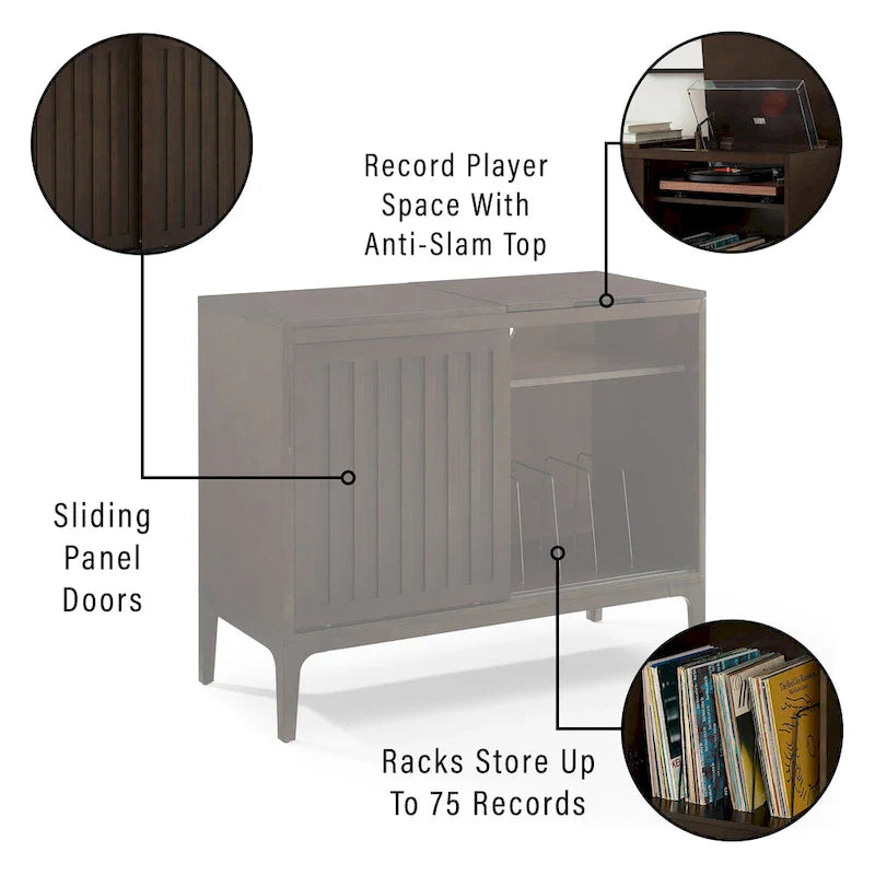 Crosley Asher Media Console for Record Storage 6