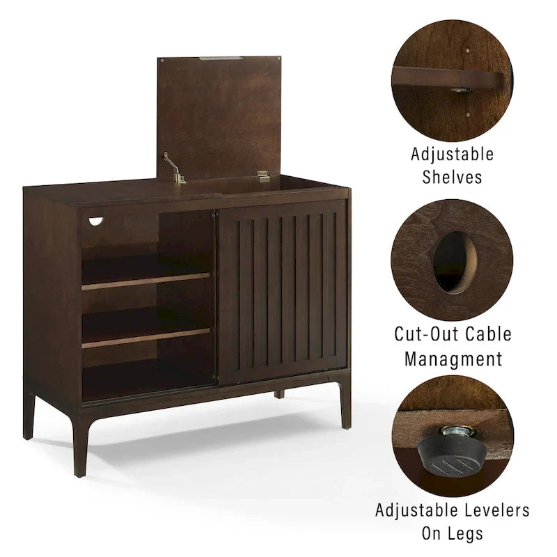 Crosley Asher Media Console for Record Storage 7