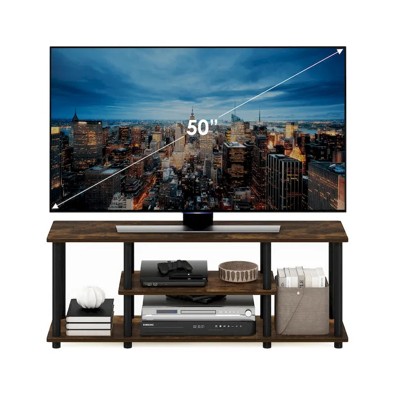 Furinno Turn-N-Tube Tool-Free 3D 3-Tier TV Stand for Entertainment 5