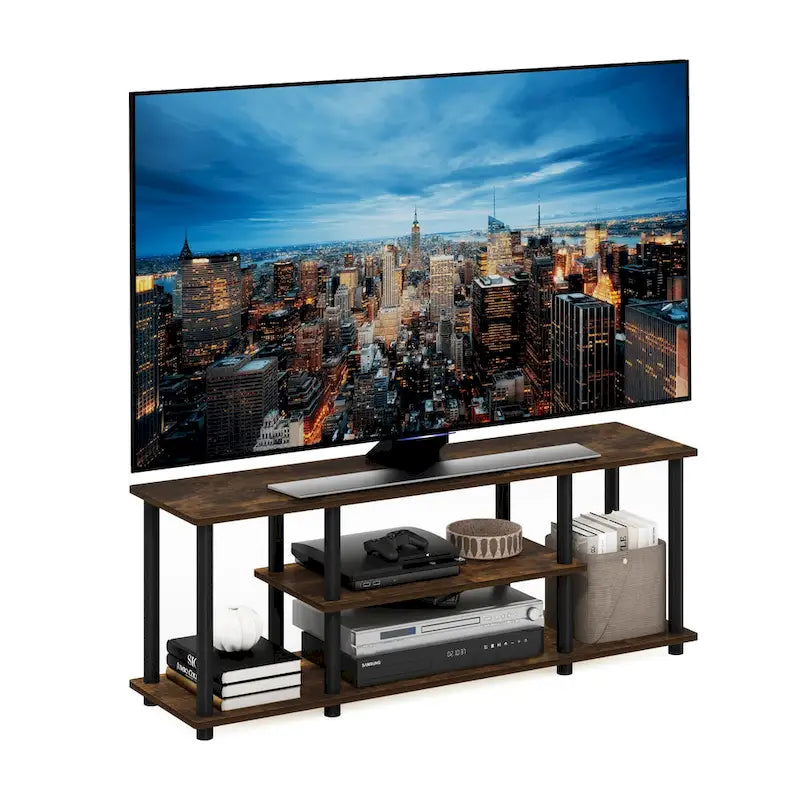 Furinno Turn-N-Tube Tool-Free 3D 3-Tier TV Stand for Entertainment 6