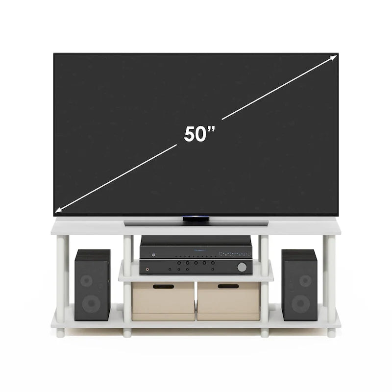 Furinno Turn-N-Tube Tool-Free 3D 3-Tier TV Stand for Entertainment 9