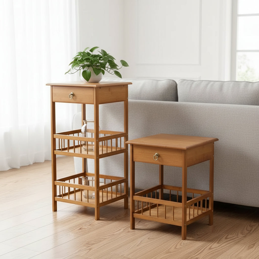 Wooden End Table with Storage Compartment 1