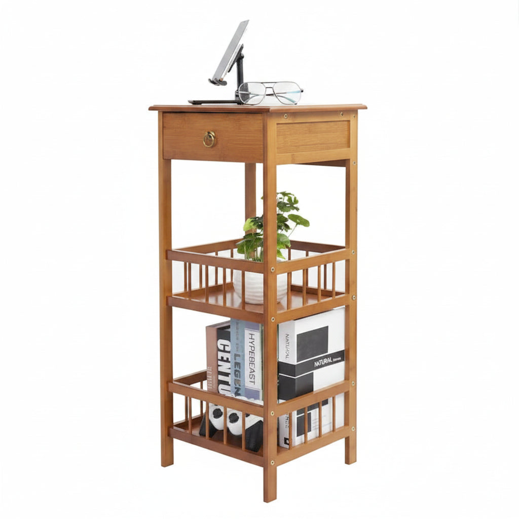Wooden End Table with Storage Compartment 2
