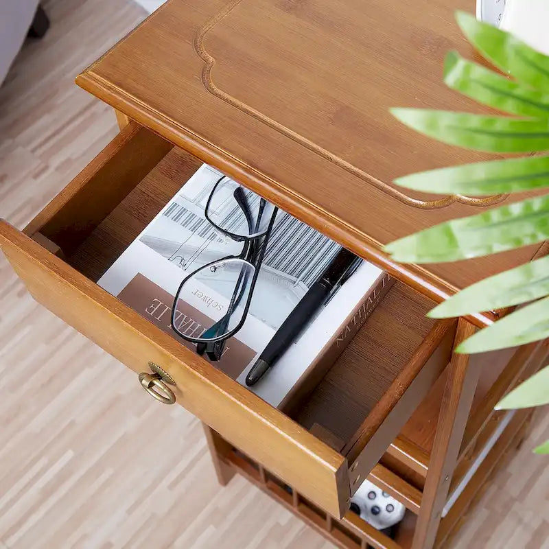 Wooden End Table with Storage Compartment 3