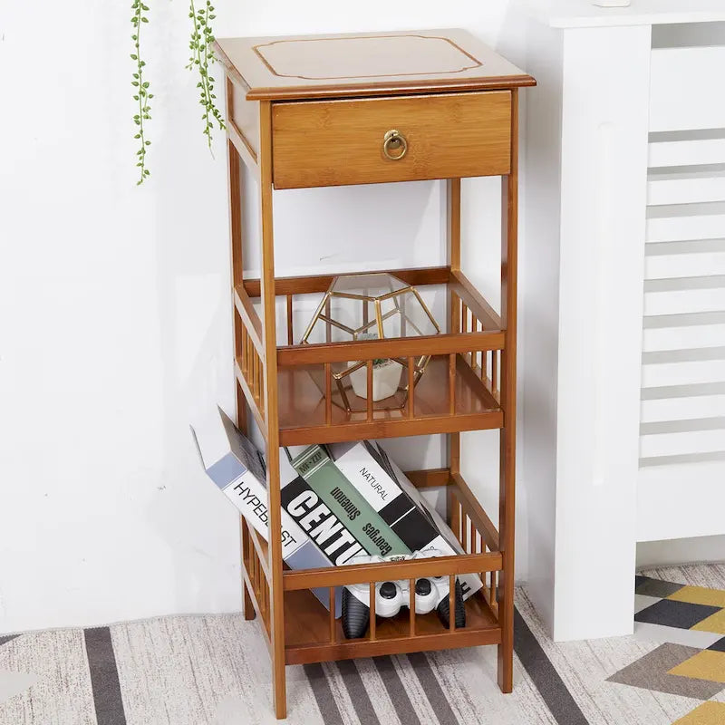 Wooden End Table with Storage Compartment 4