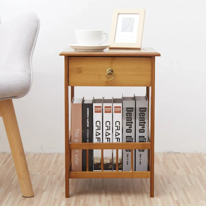 Wooden End Table with Storage Compartment 5
