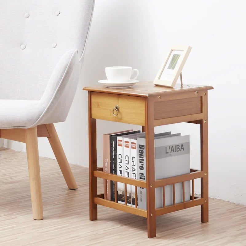 Wooden End Table with Storage Compartment 6