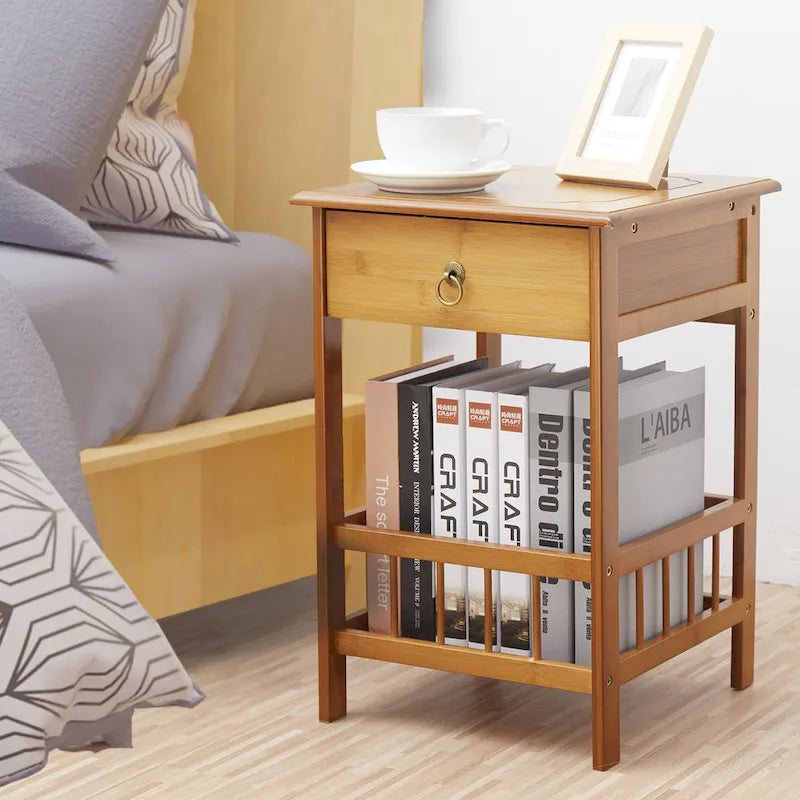 Wooden End Table with Storage Compartment 8