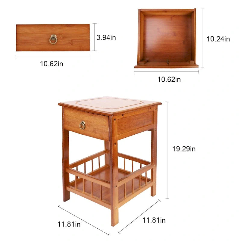 Wooden End Table with Storage Compartment 10