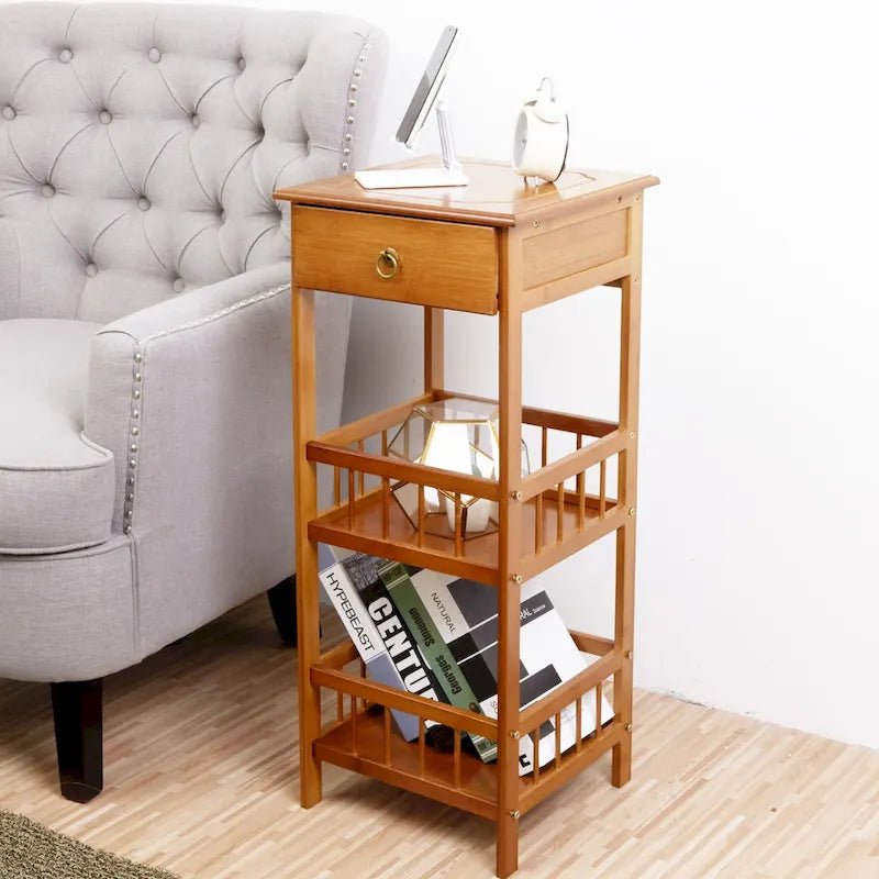 Wooden End Table with Storage Compartment 11