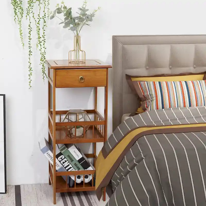 Wooden End Table with Storage Compartment 13