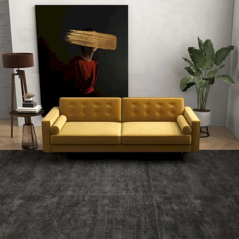 Clayton Velvet Couch in Mid-Century Modern Style - Gold Living Room Furniture 2