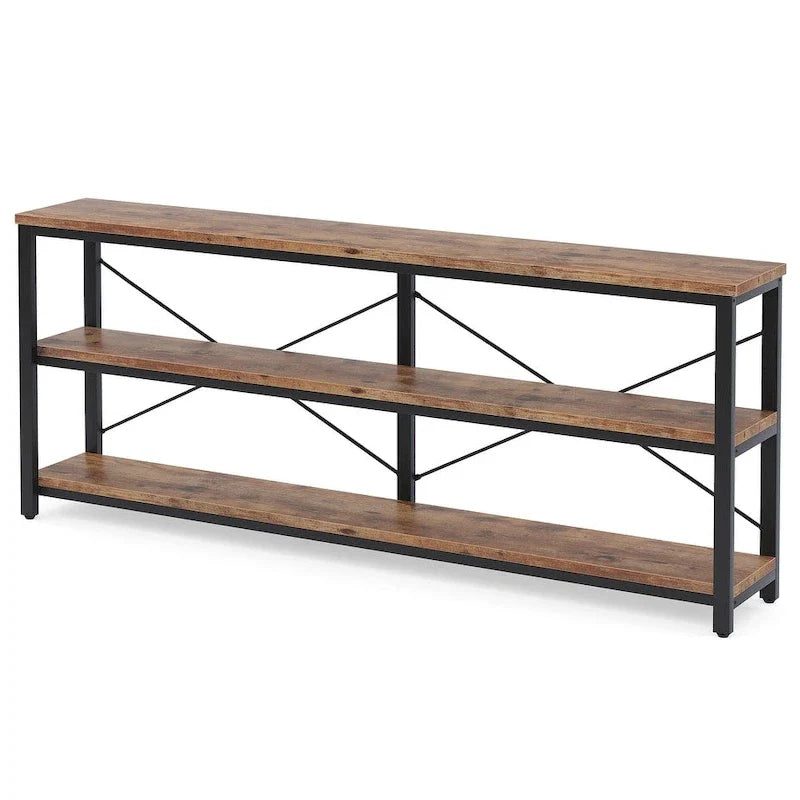 Extended Console Sofa Table with Metal Frame for Entryway - 3-Tier TV Stand 4