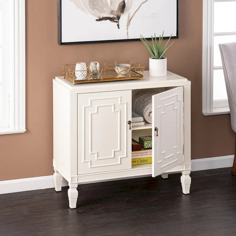 SEI Furniture Taborley Antique White Double-Door Accent Cabinet" can be rewritten as:

"SEI Furniture Taborley Antique White Double-Door Accent Storage Cabinet 2