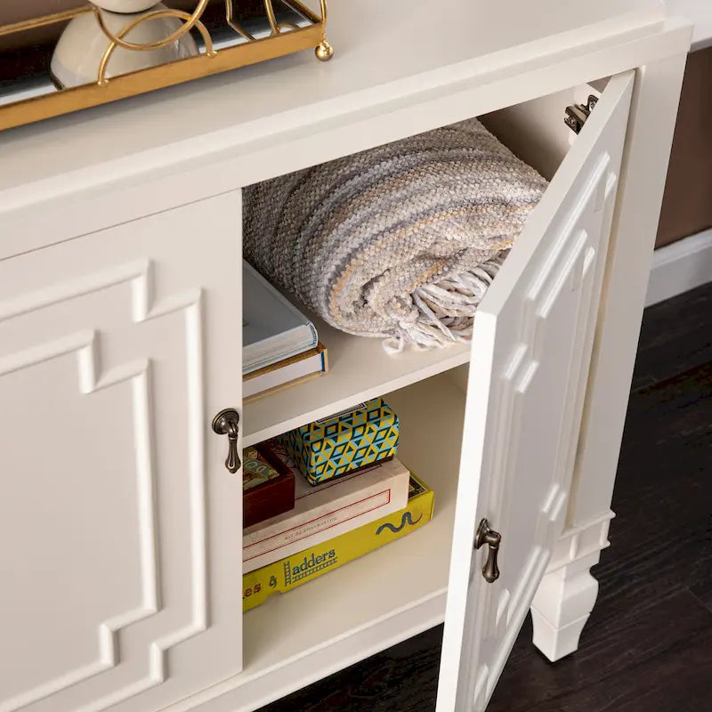 SEI Furniture Taborley Antique White Double-Door Accent Cabinet" can be rewritten as:

"SEI Furniture Taborley Antique White Double-Door Accent Storage Cabinet 3
