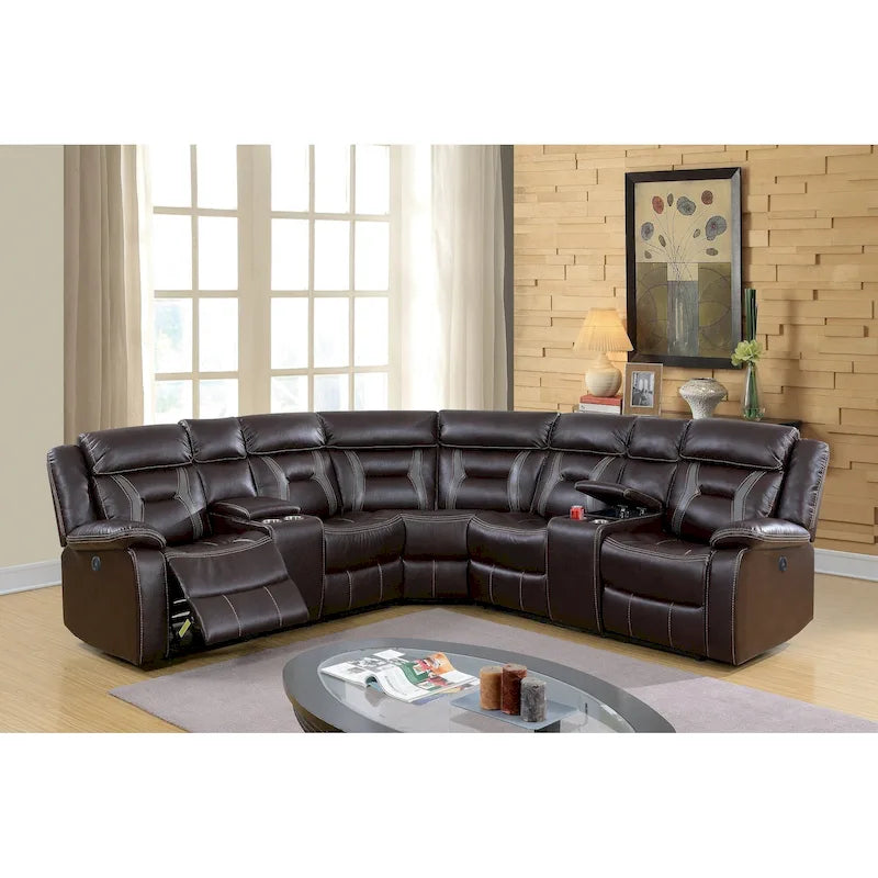 Power Motion Sectional in Gel Leatherette with USB Charging Port 11