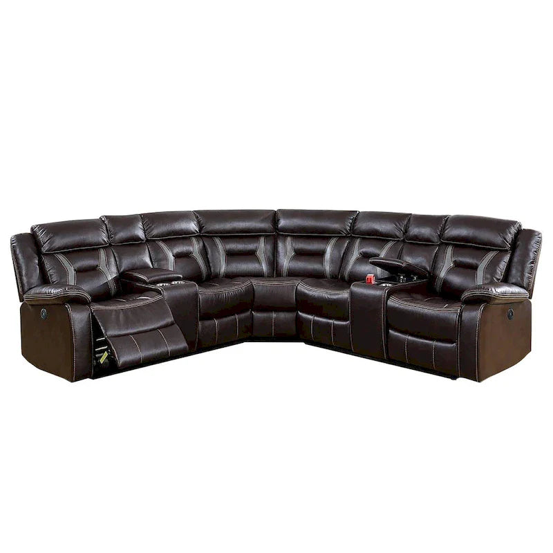 Power Motion Sectional in Gel Leatherette with USB Charging Port 1