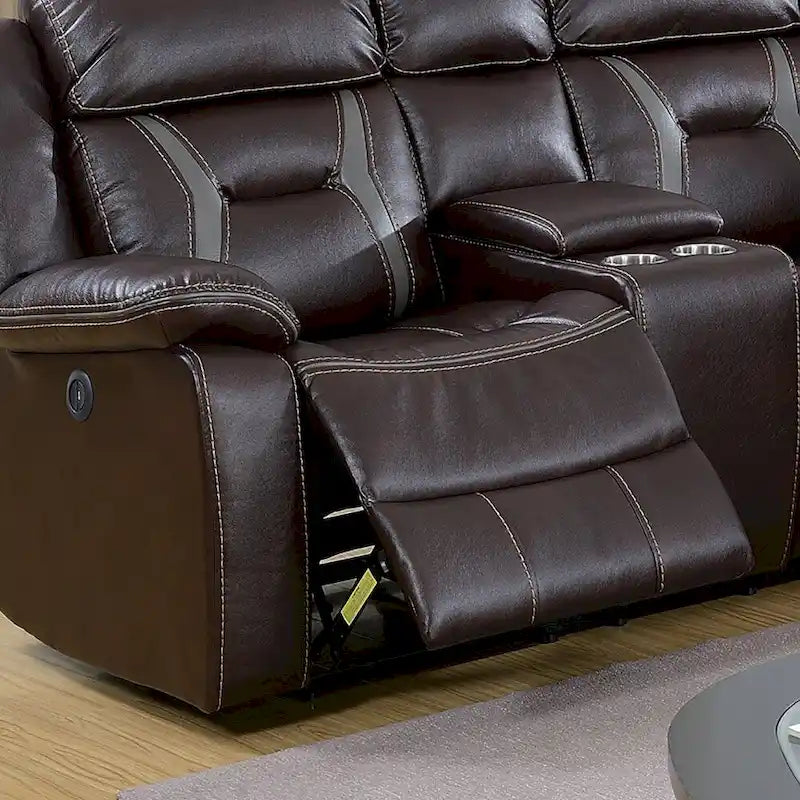 Power Motion Sectional in Gel Leatherette with USB Charging Port 4