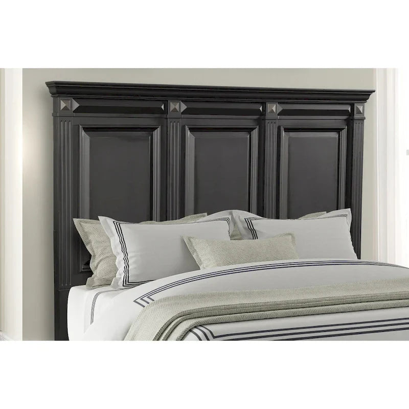 Roundhill Furniture Renova Vintage Black Wooden Bedroom Collection 5